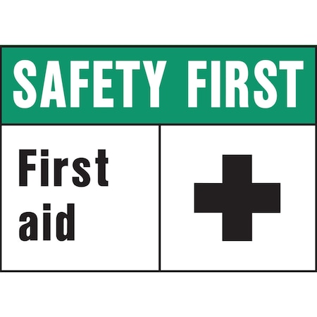 Safety First First Aid Sign 10 X 14, 5PK